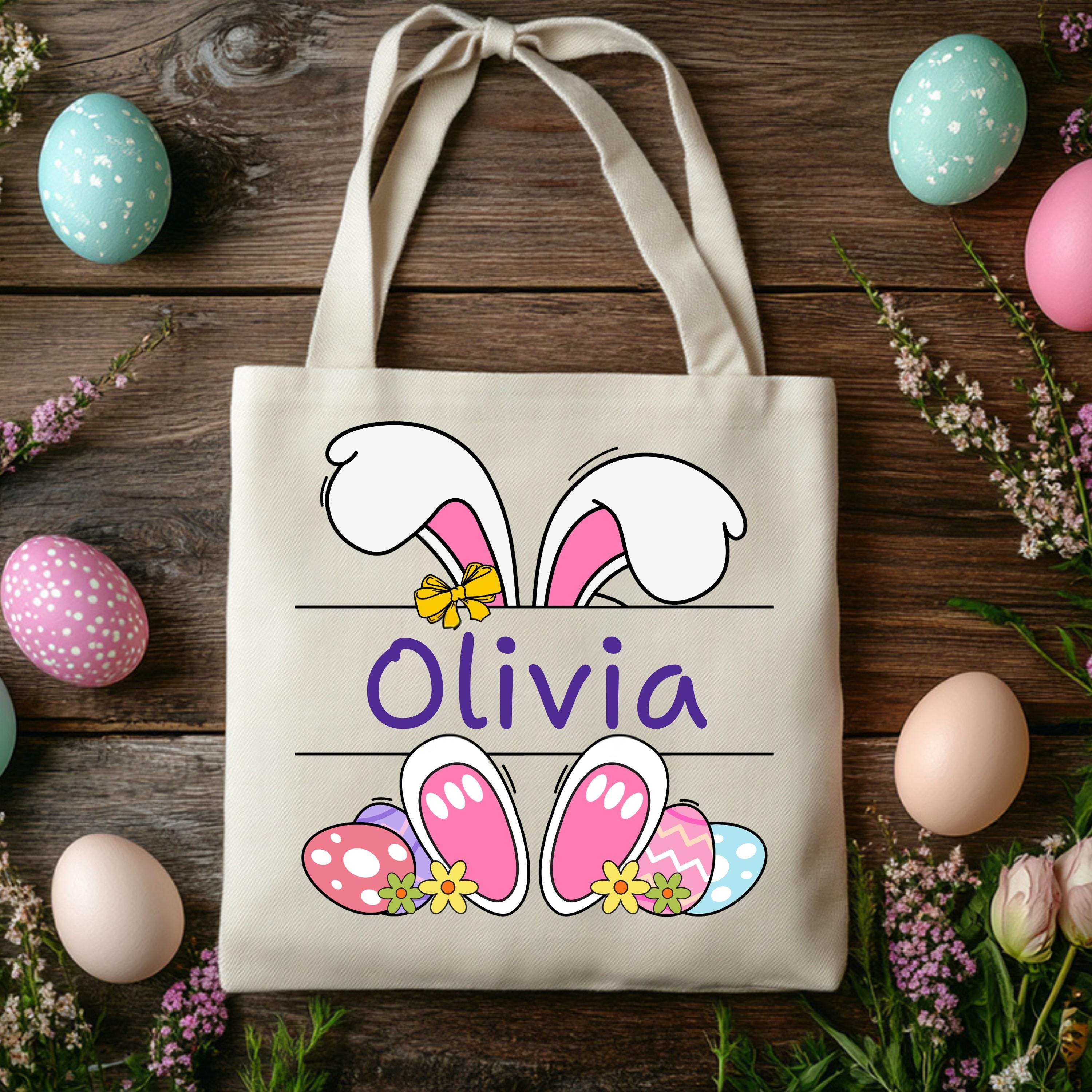 Personalized Easter Bags Easter Egg Hunt Reusable Bag Bunny Bag Baby ...