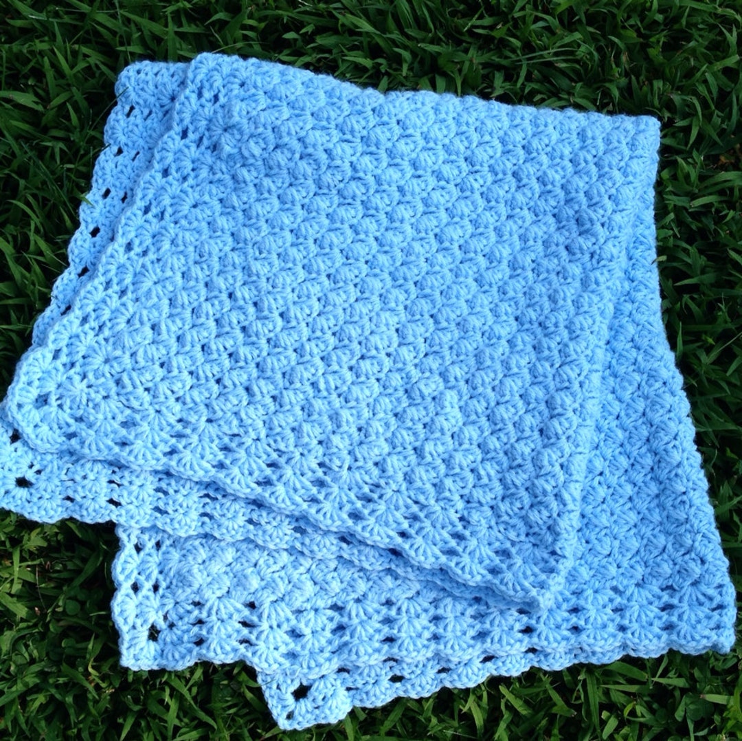 Heirloom Baby Blanket Baby Afghan Blanket Light Blue Baby Etsy