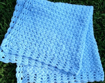 Crochet Baby Blanket Pattern: Shell Stitch Afghan (PDF Pattern)