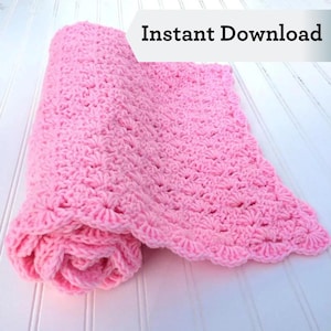 Patrón fácil de manta de bebé a crochet: Afgano para principiantes (Patrón PDF)