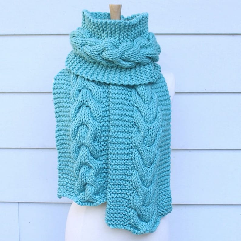 Cable Knit Scarf Pattern Cable Scarf Pattern Chunky Knit Etsy