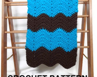 Baby blanket crochet pattern, chevron baby blanket pattern, ripple blanket, chunky crochet blanket pattern, easy crochet blanket pattern