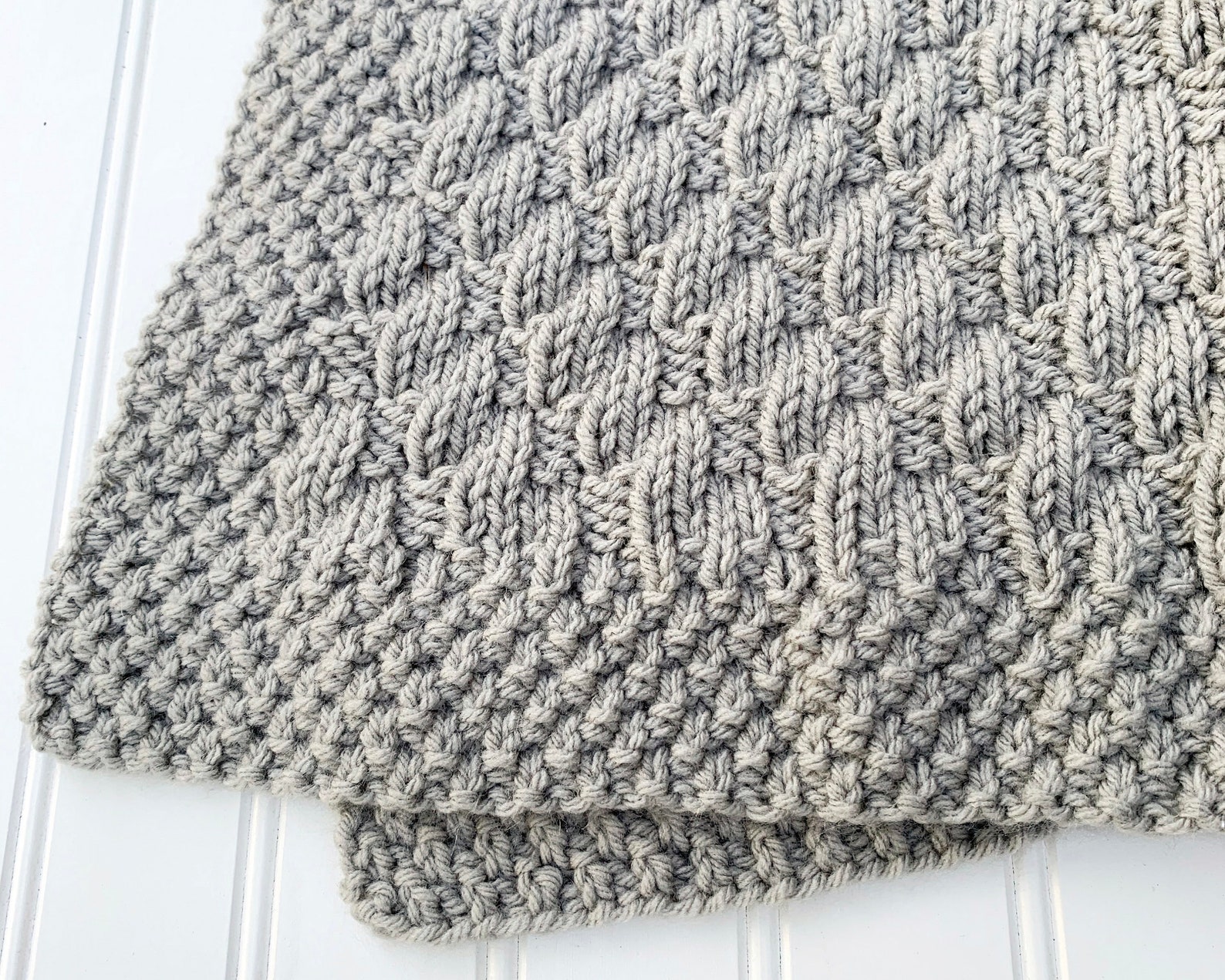 Knit Baby Blanket Pattern Knit Houndstooth Blanket Easy Etsy