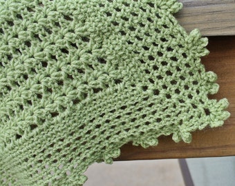 Baby Blanket Crochet Pattern - Lacy Blanket Crocheted with Lightweight Yarn