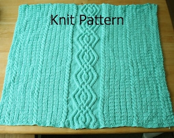 Cable knit baby blanket pattern - knit crib blanket pattern - knit blanket pattern - baby afghan