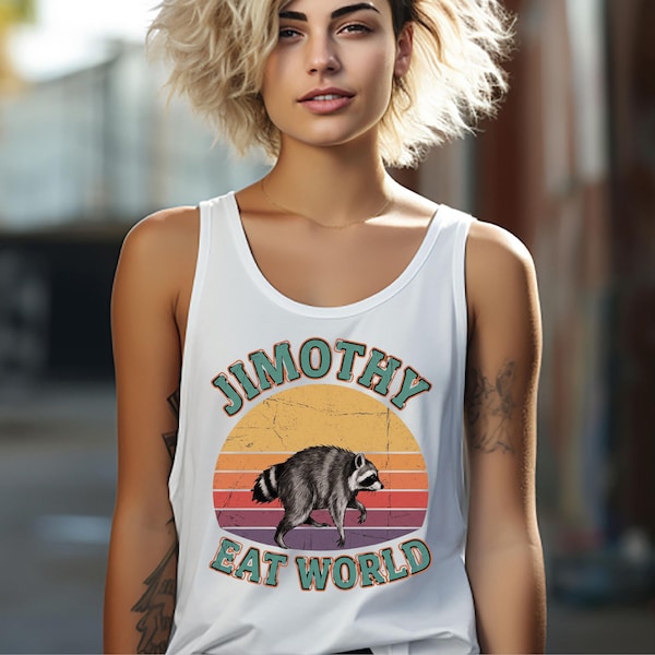 Jimothy Eat World Raccoon V Neck, Viral Seattle Raccoon Racerback, Vintage Pacific Northwest Wildlife