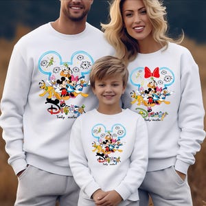Disney Family Holiday Tour 2025 Sweatshirt,Family Trip Hoodie, Mickey Minnie Disneyland Matching Sweatshirt,Disney Family Matching Sweater