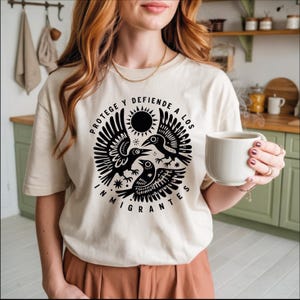 Protege Y Defiende Shirt, Immigrant Rights Tee, Spanish Activist, Latino Power