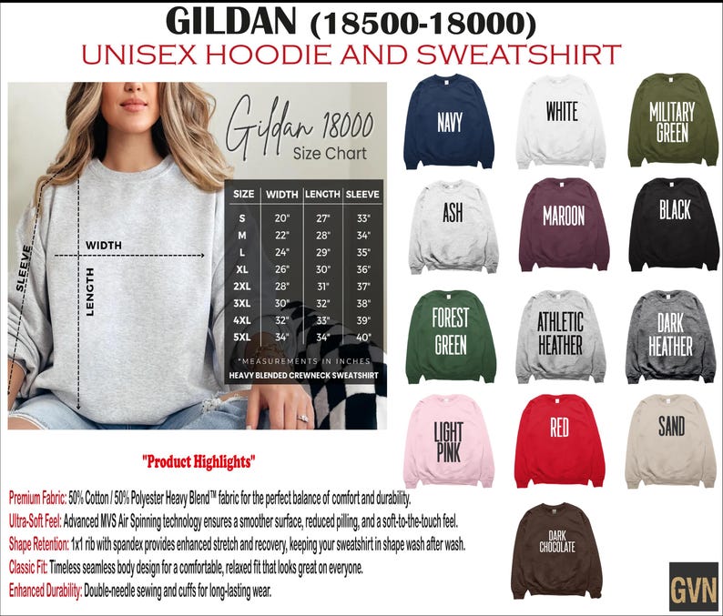The image is a collage of various unisex hoodie and sweatshirt designs, including sizes, colors, and styles.