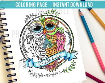 Oh, sé sabio, búho, página para colorear imprimible - La Iglesia de Jesucristo de los Santos de los Últimos Días - Versículo bíblico de Jacob 6:12