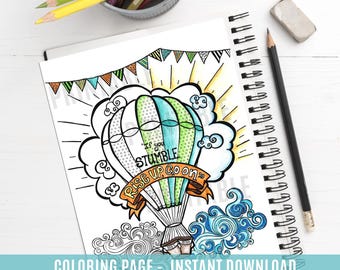 Si tropiezas, levántate y sigue adelante - Cita de Boyd K Packer - Página para colorear imprimible - La Iglesia de Jesucristo de los Santos de los Últimos Días