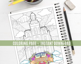 Las familias del Templo de Logan, Utah, son eternas - Página para colorear imprimible - La Iglesia de Jesucristo de los Santos de los Últimos Días