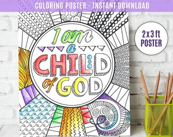 Hijo de Dios - Póster imprimible para colorear de 24 x 36 pulgadas - La Iglesia de Jesucristo de los Santos de los Últimos Días