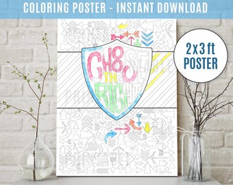 Elige lo correcto - Póster imprimible para colorear de 24 x 36 pulgadas - La Iglesia de Jesucristo de los Santos de los Últimos Días