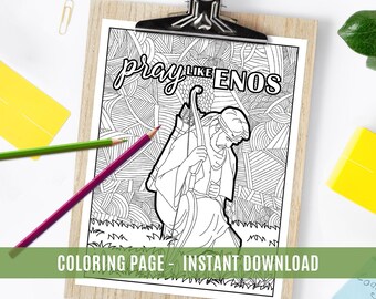 Orar como Enós - Página para colorear imprimible - La Iglesia de Jesucristo de los Santos de los Últimos Días