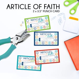 Tarjetas perforadas de los Artículos de Fe - Niños de la Primaria La Iglesia de Jesucristo de los Santos de los Últimos Días