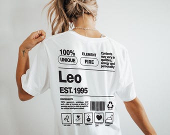 Leo Zodiac Streetwear T-Shirt Design: Astrology Graphic (Digital Download)