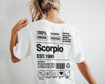 Diseño de camiseta de Escorpio: Estampado de ropa urbana del zodiaco (Descarga digital SVG + PNG + AI)