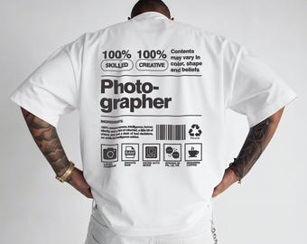 Diseño de impresión para fotógrafos / Ilustración para camisetas con fotografía creativa / Gráfico para amantes de la fotografía digital