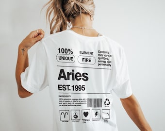 Diseño de camiseta de Aries: Gráfico de ropa urbana del zodiaco (descarga digital)