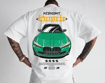 Diseño de camiseta de BMW Street Car / Arte automotriz urbano de medianoche / Gráfico de carreras europeas / Impresión digital premium para ropa