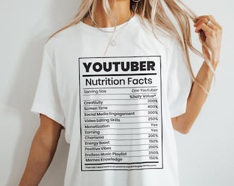 Diseño de impresión de camiseta de YouTuber / Gráfico de estilo de vida del creador / Ilustración de camiseta digital minimalista / Archivo digital