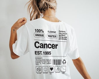 Diseño de camiseta del zodiaco Cáncer: Impresión astrológica urbana (descarga digital)
