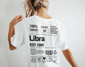 Diseño de camiseta del zodiaco Libra: Estampado astrológico urbano (descarga digital)