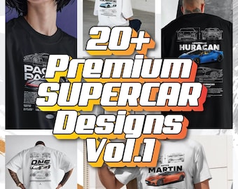 Paquete de diseño de superdeportivos vol. 1 / Gráficos PNG de hiperdeportivos exóticos (descarga digital)