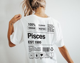 Diseño de camiseta de Piscis: Gráfico de ropa urbana del zodiaco (Descarga digital SVG + PNG + AI)