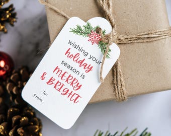 Etiquetas de regalo navideñas, etiquetas imprimibles, descarga digital, etiquetas para recuerdos de fiesta navideña, Feliz Navidad, etiquetas para regalos, Navidad, etiquetas para envolver regalos
