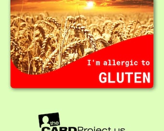 Gluten Allergy ID Card - Portable Gluten-Free Alert for Celiac & Wheat Allergy - Non-Personalized Wallet-Sized Safety Card