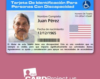 Bilingual Disability ID Card - English and Spanish / Tarjeta de Identificación de Discapacidad Bilingüe - Inglés y Español