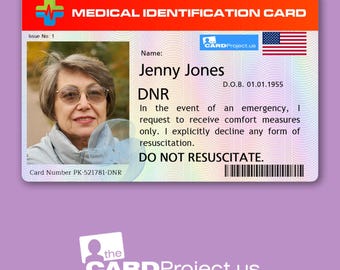 Do Not Resuscitate (DNR) Medical ID Card for First Responders – Emergency DNR Request – Biodegradable Plastic Credit-Card Size