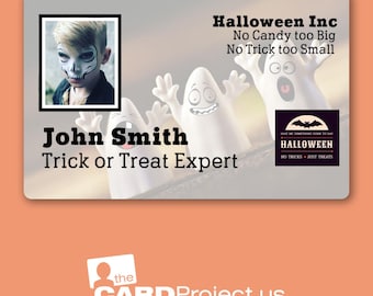 Personalized Trick or Treat Expert ID Card for Kids – Halloween Costume Accessory – Custom Name and Photo