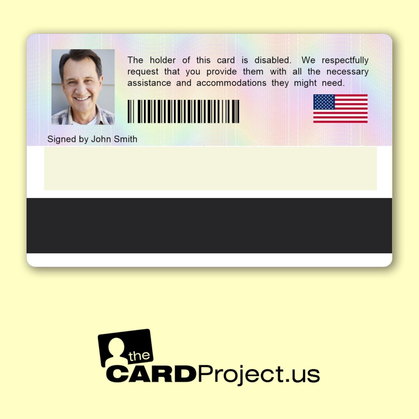 Accessbility Card Notch Disability ID Card With Photo for Hidden Disabilities | Personalized ...