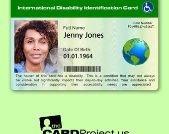 International Disability Identification Card | Double-Sided Hidden Disability ID Card | Personalized | Credit Card Size