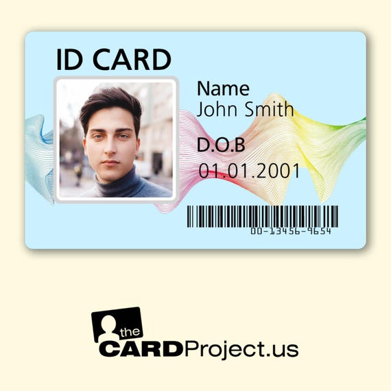 Photo Identity Card, Personalized With Name and Date of Birth