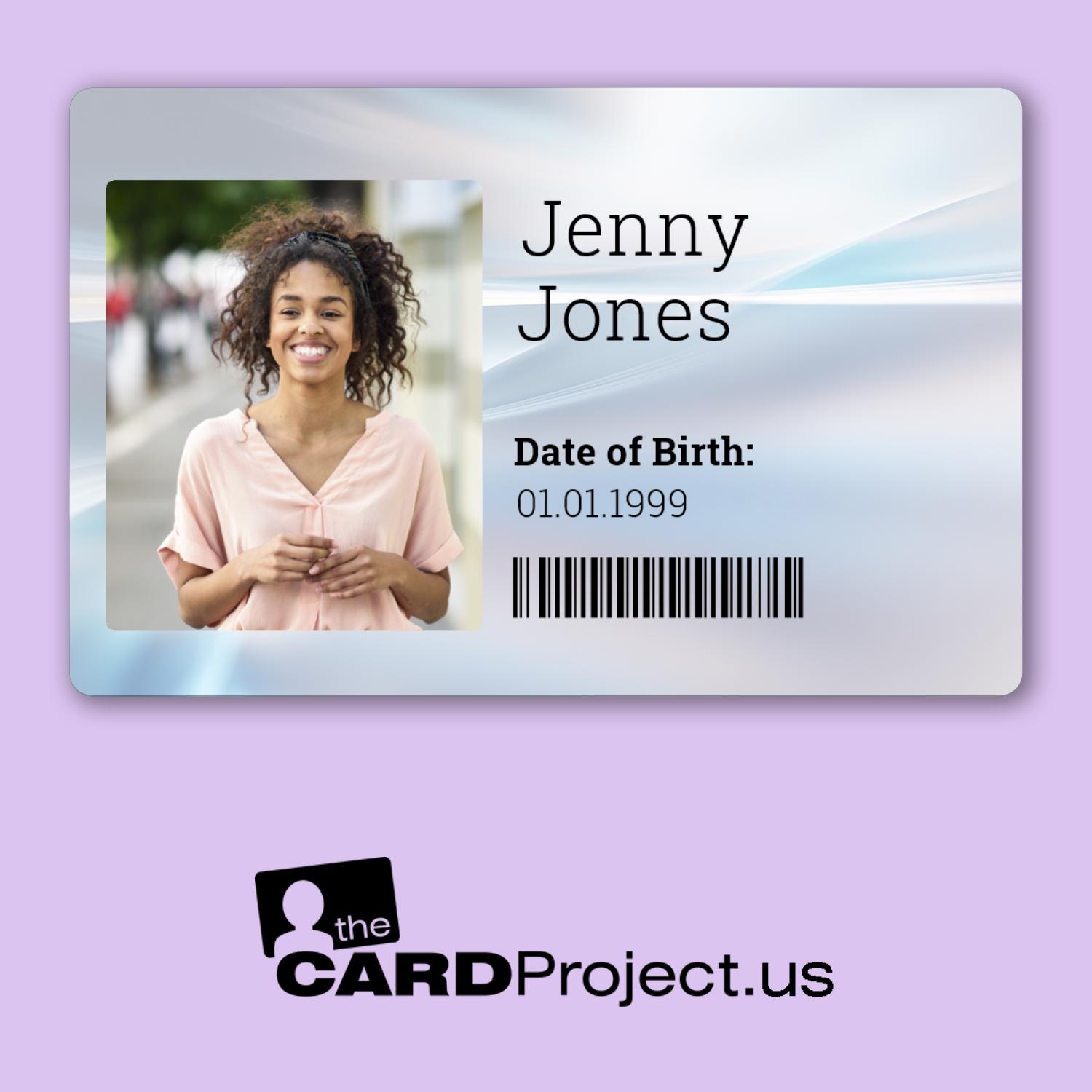 Photo ID Card, Personalized With Name, Date of Birth, and