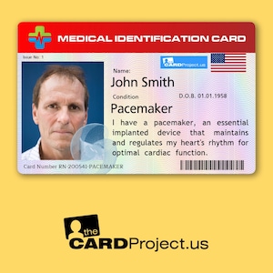 Pacemaker Medical ID Card for Emergencies – Personalized Pacemaker Alert Card, Biodegradable Plastic, Essential for Security Checks