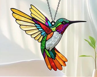 Hummingbird Acrylic Suncatcher, Hummingbird Window Hanging Decor, Indoor Outdoor Window Art, Wall Hanging, Gift for Women, Nature Lover Gift