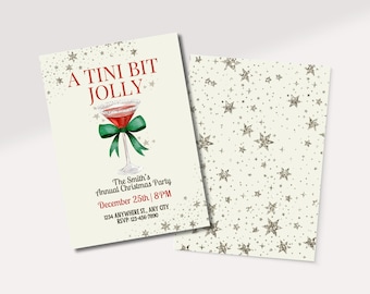 A Tini Bit Jolly Party Invitation | Holiday Party Invite | Christmas Downloadable Template | Custom Holiday Invitation | Original Design