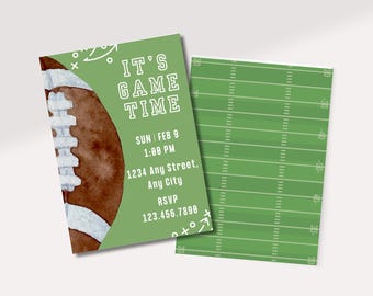 It's Game Time Invite | Football Party Invite | Sports Themed Invitation | Boys Party Invite | Digital Invitation Template