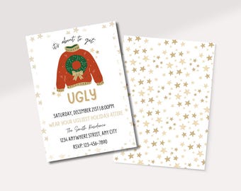Ugly Sweater Party Invitation | Themed Christmas Party Invite | Christmas Invitation | Costume Party Invite | Editable Template
