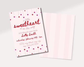 A Little Sweetheart Shower Invite | Valentine's Invitation | Baby Shower Invite | Digital Invitation Template