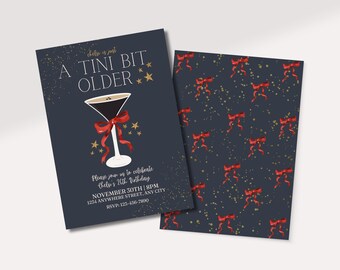 A Tini Bit Older Birthday Invitation | 21st Birthday Party | Adult Birthday Digital Evite | Espresso + Coquette  | Editable Invite Template