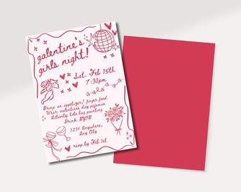 Galentine's Girls Night Invite | Galentine's Invitation | Girls Night Invite | Valentines Day Party Invite | Digital Invitation Template