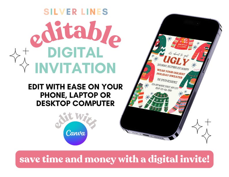 Ugly Sweater Christmas Party Invitation Holiday Party Invite Christmas