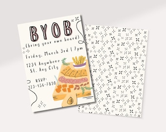 BYOB Party Invite | Bring Your Own Board Invite | Girls Night Invite | Housewarming Invite | Digital Invitation Template