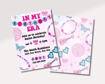 In My Birthday Era Invite | Eras Tour Birthday Invite | Girly Birthday Invite | Friendship Party Invite | Digital Invitation Template